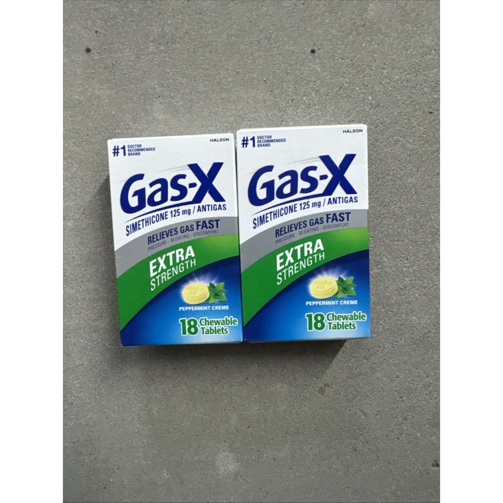 Gas-X Extra Strength Chewable Tablet Peppermint Creme - 18 Tablets(2‎ Packs)
